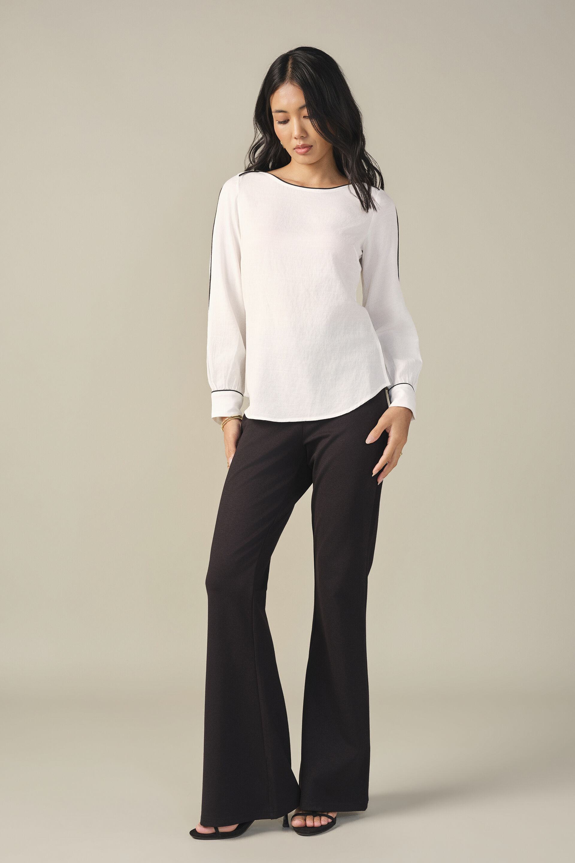 Ruffle Top in White, White, image 7